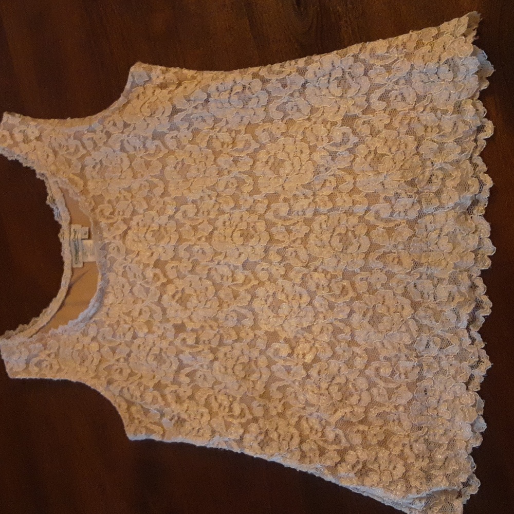Coldwater Creek Lace Tank Top - Cream